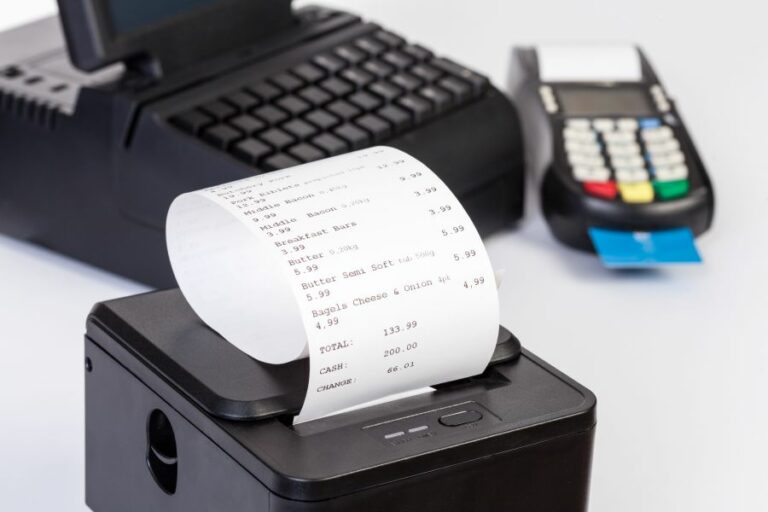 Point of Sale System with a thermal paper roll