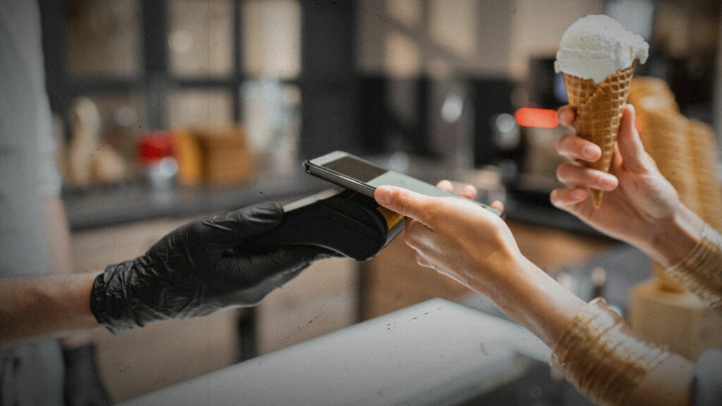 Contactless Payment in an Ice Cream Shop