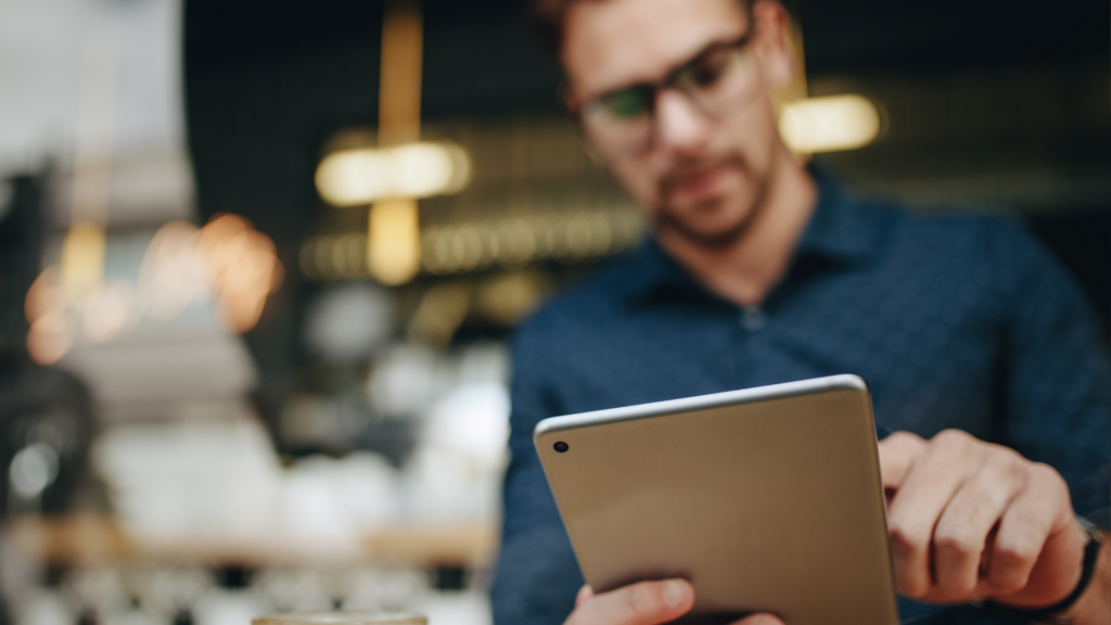 Man working on Restaurant managment system