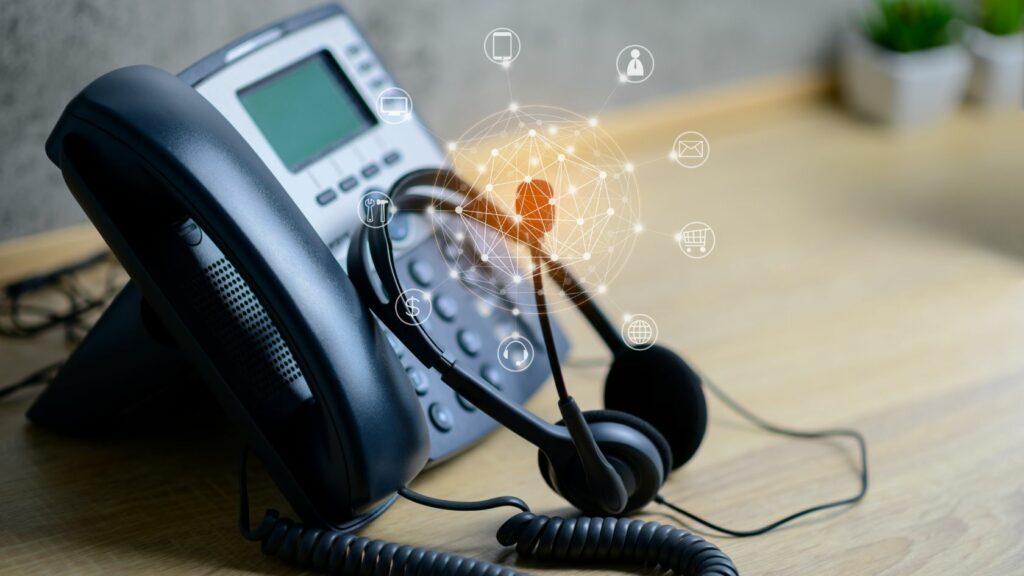 Voip phone with headsets